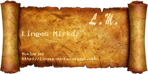 Linges Mirkó névjegykártya